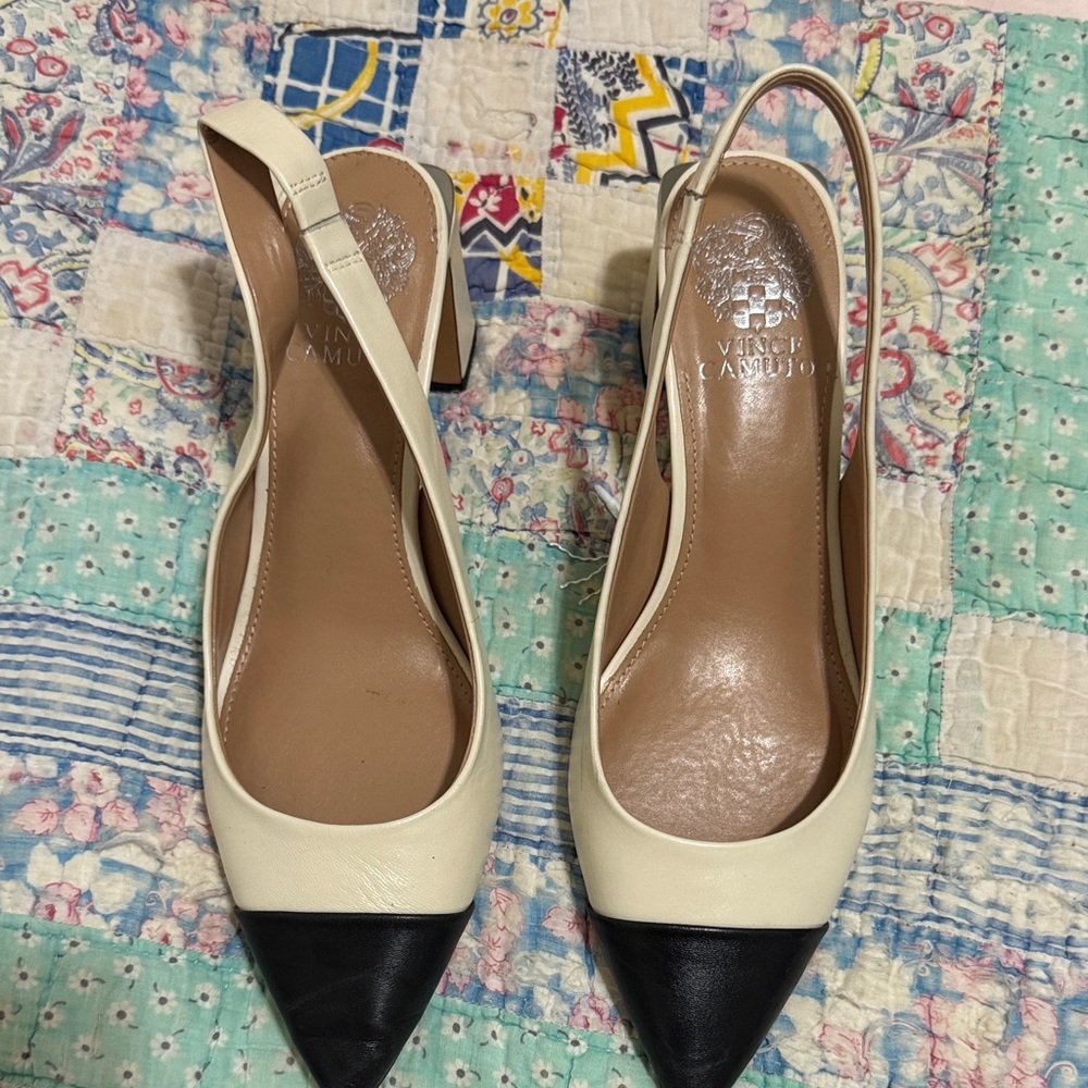 Vince Camuto Two-Tone Slingback Heels! Worn once!